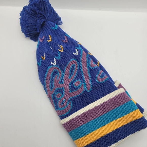 New L.L. Bean Multicolor Vintage Style Retro Beanie OS Pompom Rainbow Unisex - Picture 9 of 9